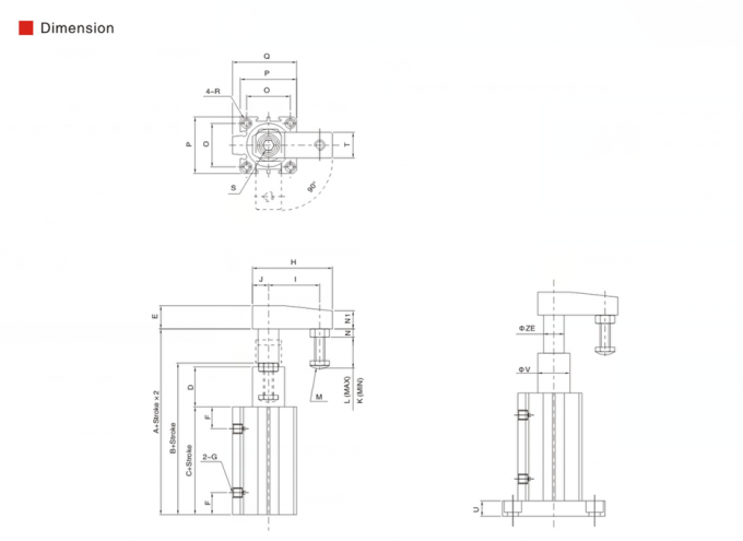 Certificazione di iso del cilindro del morsetto dell'oscillazione della lega di alluminio una garanzia da 1 anno