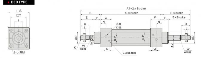 Bombola di alluminio della saldatura automobilistica/cilindro pneumatico sostituto del doppio