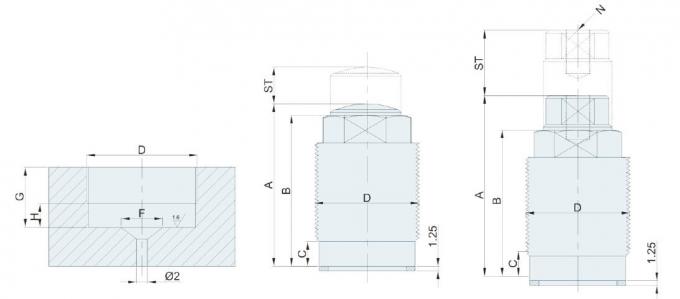 I cilindri idraulici del tuffatore vuoto a semplice effetto hanno personalizzato la dimensione dell'installazione