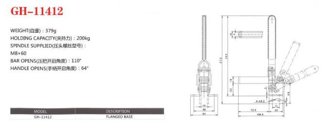 Maniglia di plastica Ribbed dispositivo verticale della bicicletta del morsetto 11412 del cavicchio della maniglia della flangia